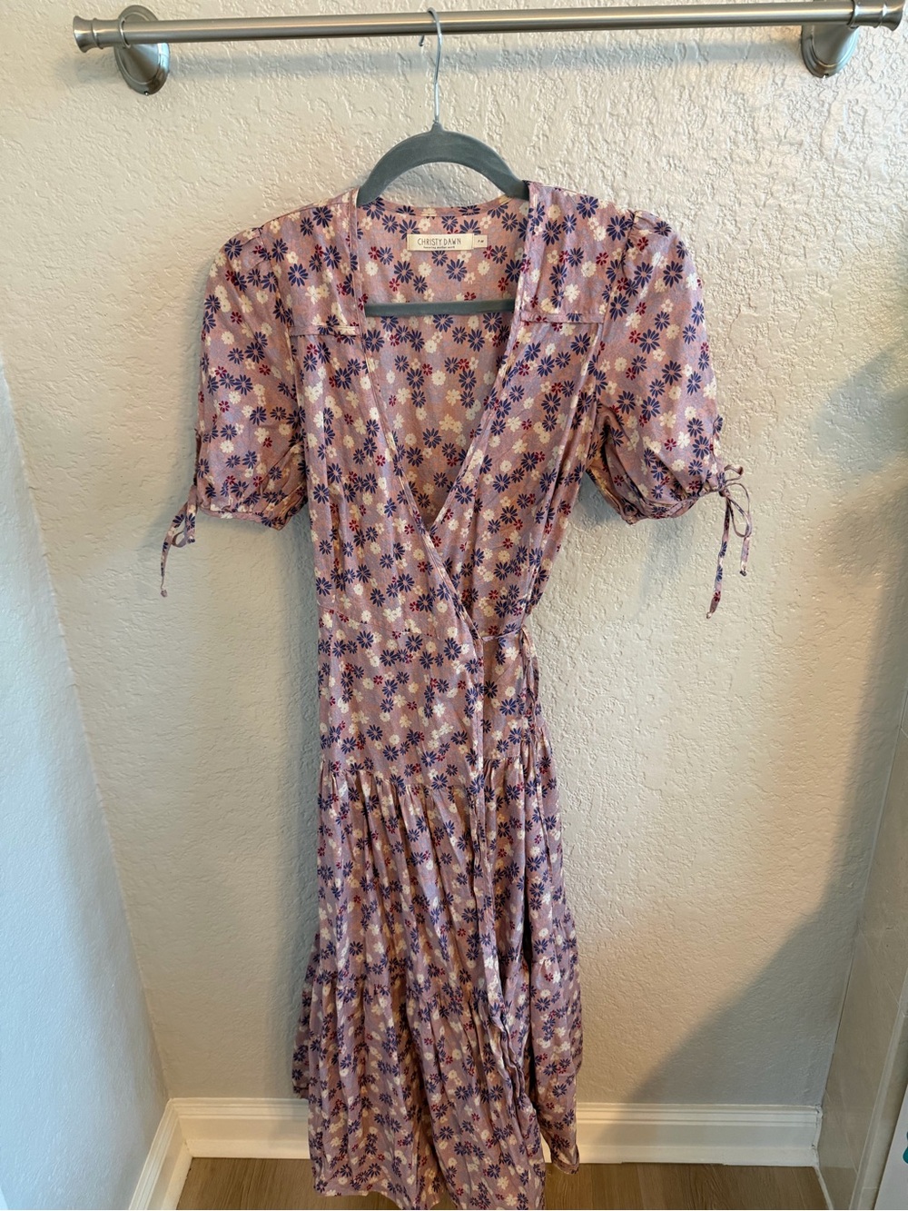 Christy Dawn Lilac Floral Wrap Maxi Dress
